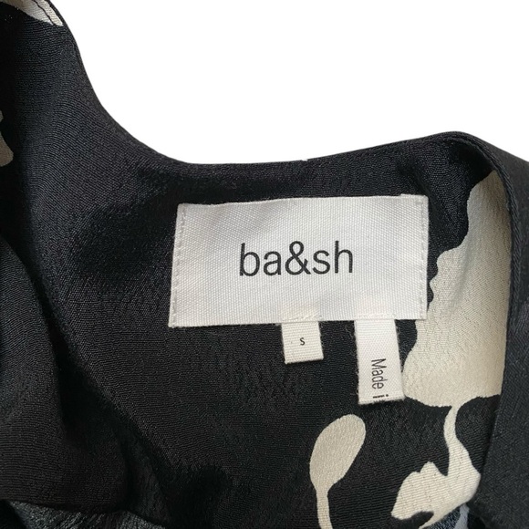 Ba&sh Paule Floral Maxi Dress Black White V-Neck 3/4 Sleeve Women’s Small - Picture 14 of 16